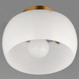 Glazed Flush Mount White Natual Aged Brass By Maxim Lighting - Detailed View2