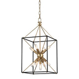 Glendale Lantern - 12.25 Inch - Aged Brass with Hammered Black by Hudson Valley