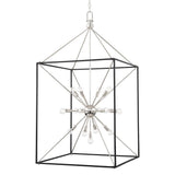 Glendale Lantern - 27 Inch - Polished Nickel with Hammered Black by Hudson Valley