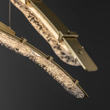 Glissade Double LED Pendant detail in Modern Brass, by Hubbardton Forge