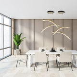Glissade Double LED Pendant lifestyle view by Hubbardton Forge