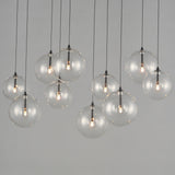 Global 10 Light Linear LED Pendant Black By ET2 With Light