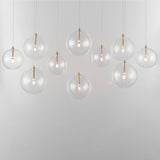Global 10 Light Linear LED Pendant Natural Aged Brass By ET2 Detailed View