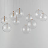 Global 10 Light Linear LED Pendant Natural Aged Brass By ET2 Detailed View1