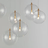 Global 10 Light Linear LED Pendant Natural Aged Brass By ET2 With Light