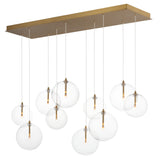 Global 10 Light Linear LED Pendant Natural Aged Brass By ET2