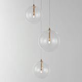 Global 3 Light LED Pendant Natural Aged Brass By ET2 Detailed View1