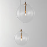 Global 3 Light LED Pendant Natural Aged Brass By ET2 Detailed View2