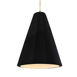 Gloss Black-Beige Twisted Cord Tall Fluted Ceramic Pendant by Justice Design