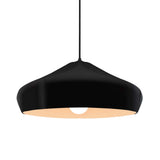 Gloss Black-Black Cord Crease Large Ceramic Pendant by Justice Design