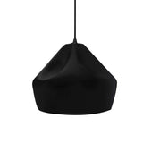 Gloss Black-Black Cord Crease Small Ceramic Pendant by Justice Design