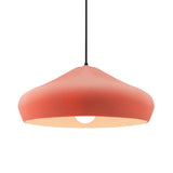 Gloss Blush-Black Cord Crease Large Ceramic Pendant by Justice Design