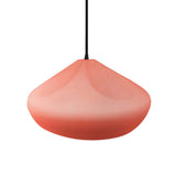 Gloss Blush-Black Cord Crease Large Ceramic Pendant by Justice Design