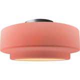 Gloss Blush Brushed Nickel Ceramic Small Tier Semi-Flush by Justice Design
