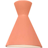 Gloss Blush Ceramic Retro Led Wall Sconce-Open Top and Bottom by Justice Design