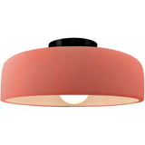Gloss Blush Matte Black Ceramic Small Spire Semi-Flush by Justice Design