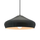 Gloss Gray-Black Cord Crease Large Ceramic Pendant by Justice Design