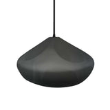 Gloss Gray-Black Cord Crease Large Ceramic Pendant by Justice Design