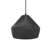 Gloss Gray-Black Cord Crease Small Ceramic Pendant by Justice Design