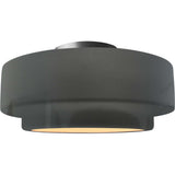Gloss Gray Brushed Nickel Ceramic Small Tier Semi-Flush by Justice Design
