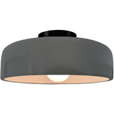 Gloss Gray Matte Black Ceramic Small Spire Semi-Flush by Justice Design