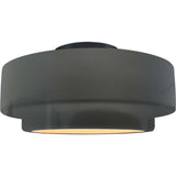 Gloss Gray Matte Black Ceramic Small Tier Semi-Flush by Justice Design