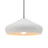 Gloss White-Black Cord Crease Large Ceramic Pendant by Justice Design