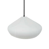 Gloss White-Black Cord Crease Large Ceramic Pendant by Justice Design