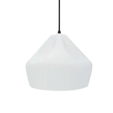 Matte White-Black Cord Crease Small Ceramic Pendant by Justice Design