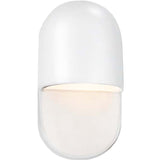 Gloss White Ceramic Mini ADA Led Capsule Wall Sconce by Justice Design