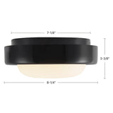 Glossy Black Pebble Flush Mount by Kuzco Lighting Dimensions