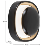 Glossy Black Pebble Wall Sconce by Kuzco Lighting Dimensions