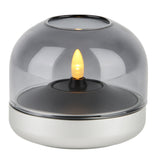 Glow 08 Candle Holder Frosted Silver By Kooduu - With Light