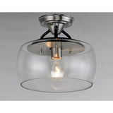 Goblet Semi-Flush Mount Black / Satin Nickel by Maxim Lighting