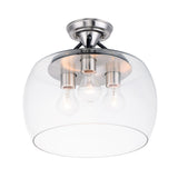 Goblet Semi-Flush Mount Black / Satin Nickel by Maxim Lighting