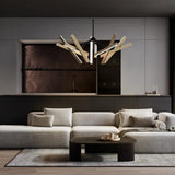 Champagne Gold Konnect Chandelier P10 by Seed Design in Living Room