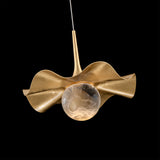 Gold Leaf-Aged Brass Brimm Pendant Light by Modern Forms in Zoomed View