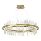 Gossamer Circular LED Pendant in Modern Brass, Sterling by Hubbardton Forge