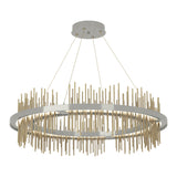 Gossamer Circular LED Pendant in Sterling, Modern Brass by Hubbardton Forge