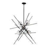 Griffin Starburst Pendant, shown in Black, Clear Glass, by Hubbardton Forge