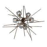 Griffin Starburst Pendant in Bronze, Cool Grey Glass by Hubbardton Forge