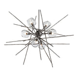 Griffin Starburst Pendant in Natural Iron, Clear Glass by Hubbardton Forge