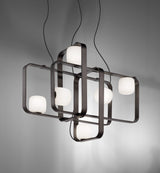 Groove Chandelier By Vistosi, Finish: Anthracite