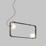 Groove Linear Suspension by Vistosi, Color: Shaded White, Finish: Bronze, ,| Casa Di Luce Lighting