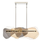 Grotto Linear Chandelier 39 Inch by Eurofase - Polished Nickel with Mixed Glass shades