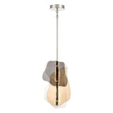 Grotto Pendant Light 24 Inch by Eurofase - Polished Nickel with Mixed Glass column