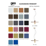 Guanabara Pendant Light by Geo Contemporary - available ceramic colours and metal finishes