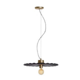Guanabara Pendant Light by Geo Contemporary in Black ceramic with gold metal fittings and a transparent cord