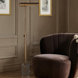 Gusle Floor Lamp Dark Antique Brushed Brass By Renwil Lifestyle View