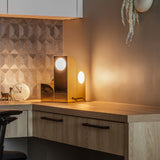 Gypsum Table Lamp Polished Brass By Kuzco Lifestyle View1